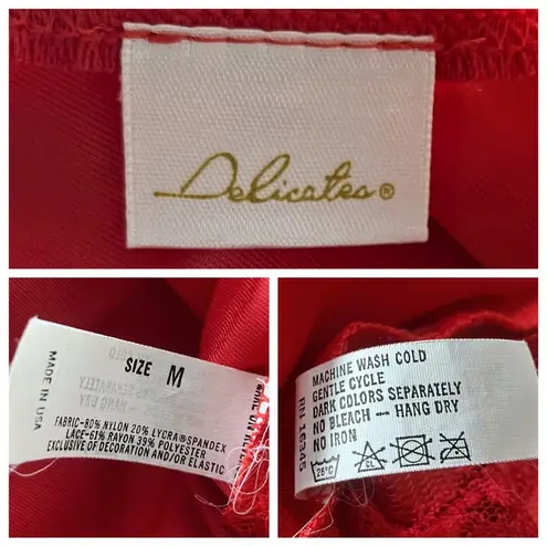 Vintage 80s 90s Lingerie Red Cami Sheer Going Out Top. S/M. Satin Lace Coquette Size M