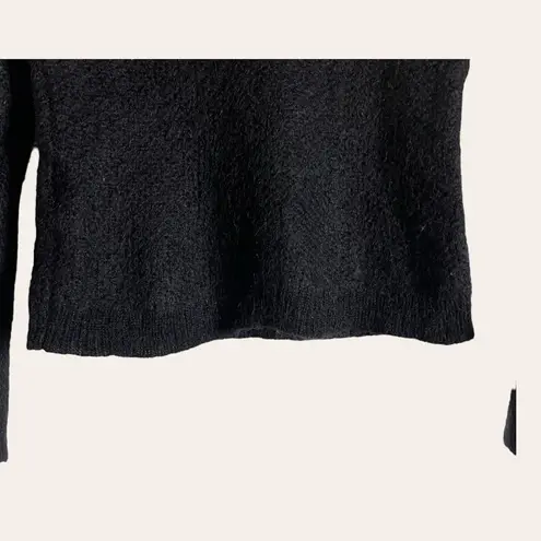 Comptoir des Cotonniers Black Wool Knit Cropped Long Sleeve Sweater Sz XS