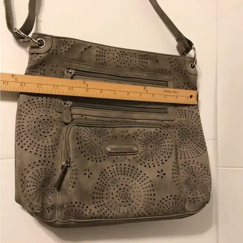 Stone Mountain  faux leather shoulder gray bag purse