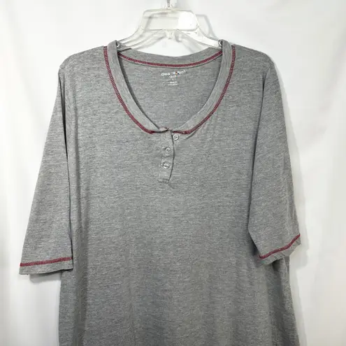 Dreams Co Roamans Plus Size 18W 20W Nightgown Gray Sleep Shirt Short Sleeve 448 Gray