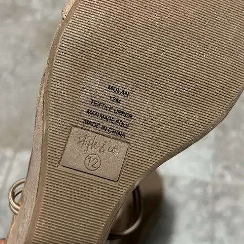 Naturalizer Style & Co Mulan Wedge Sandals in Taupe, Size 12 NEW in Box