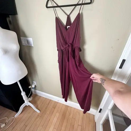 LAJU Los Angeles Halter Back Tie Front Mesh Pantsuit Jumpsuit Onesie size Medium Pink