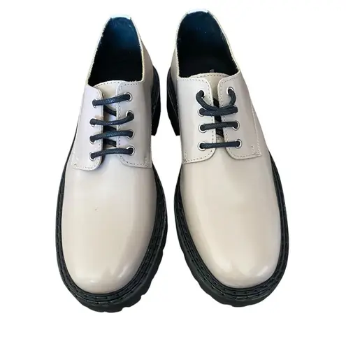 Maeve Anthropologie Oxford Leather Sand Tan Lace Up Shoes Size 8 Size 38