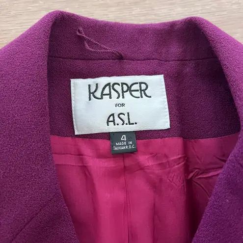 Kasper For A.S.L Blazer 100% Wool Pockets Suit Jacket Top Size 4