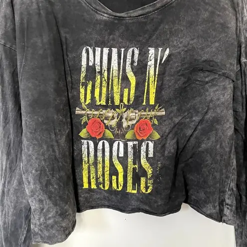 Guns n' Roses cotton band music cropped long sleeved sweatshirt crewneck style Yellow