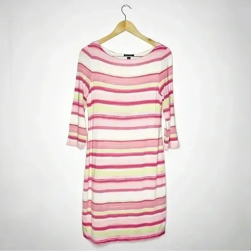 Brooks Brothers Pink & Green Striped Jersey Dress – Size Medium