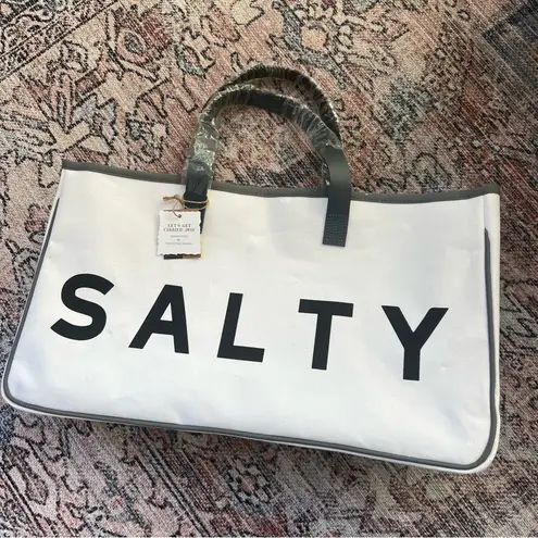 Santa Barbara Design Studio NWT SALTY White Black and Gray Canvas Tote Bag