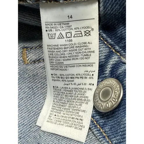 Old Navy  Mid-Rise Jean Maxi Skirt Sz 14 Slit Front Maca Soft Denim Boho Western