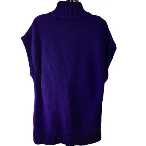 American Living Womens Wrap Sweater Purple XL Cable Knit Heavy Sleeveless u