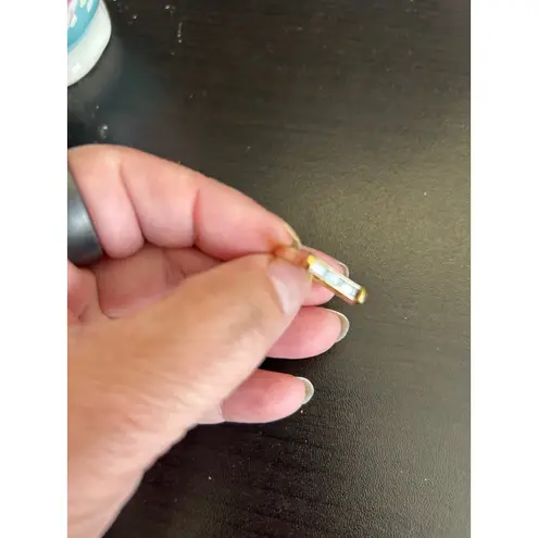 Gold Tone Baguette Cut Ring, Minimalist Modern Fashion Jewelry, size approx 8