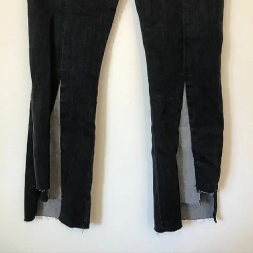 Hudson Jeans NEW NWT HUDSON High Waisted Rise Holly Crop Flare Black Ankle Raw Hem Jeans 25