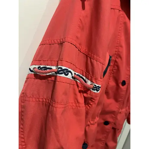 Mulberry Vintage Street Hooded Jacket Red Navy White Size Medium Sailing