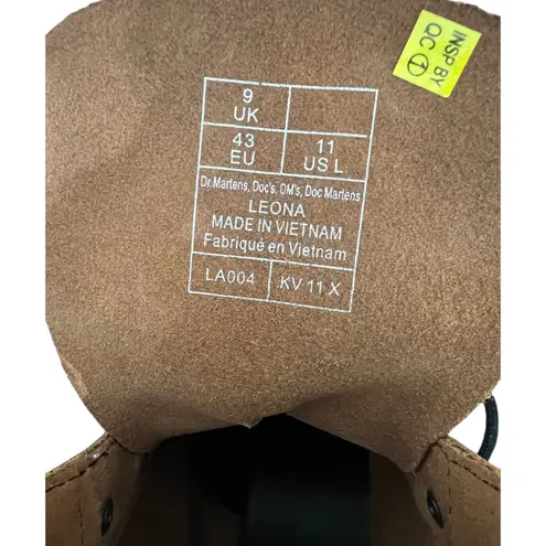 Dr. Martens NEW!  Leona Black Vintage Smooth Leather Heeled Boots - Siize 11