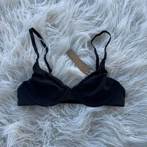 SKIMS Cotton Jersey T-shirt Bra Soot Size 30B