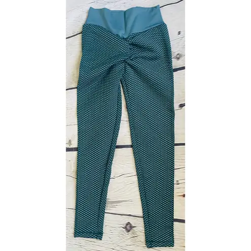 TikTok Teal Grid Leggings Green Size L