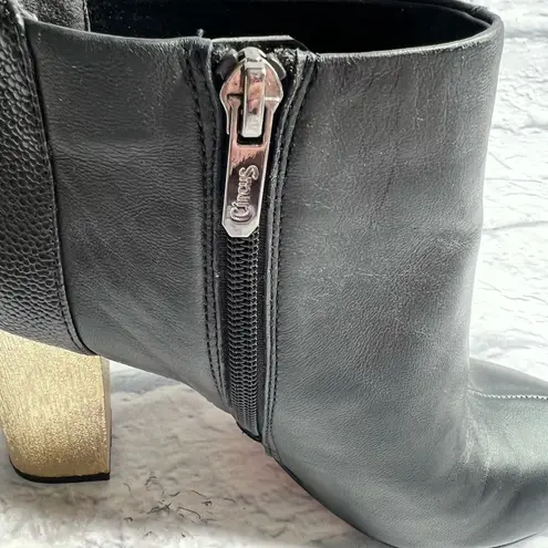 Circus by Sam Edelman Circus Sam Edelman Black Bond Gold Heeled Bootie Sz 7.5