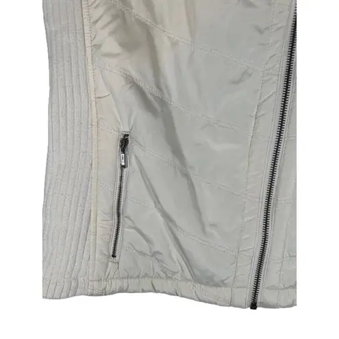 prAna White Quilted Faux Fur Lined Sleeveless Casual Vest Jacket Women Sz M