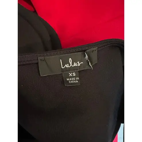 LuLus Lucette Black Sleeveless Ruffled Mermaid Gown XS