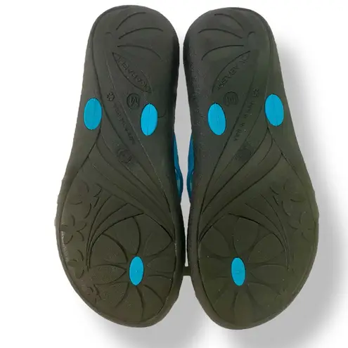 Okabashi Black and Bright Turquoise Blue Sandals Size Medium 6.5