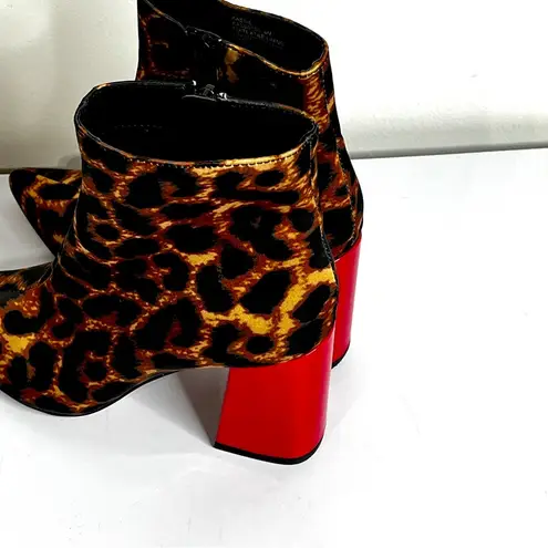 Betsey Johnson  Kassie Leopard Fabric Pointed-Toe Ankle Bootie, 6M