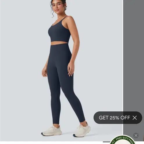 Halara UltraSculpt Cropped Yoga Tank Top Carbon Blue XS NWT