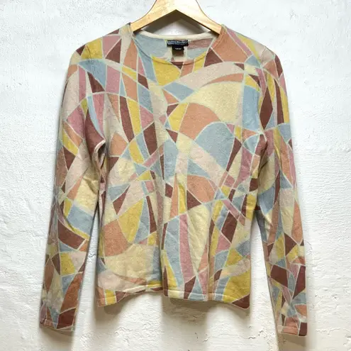 Daniel Bishop Cashmere Geometric Print Sweater Size L