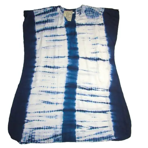 NWT Emerson Fry India Collection Tie Dye Caftan in Indigo White Maxi Dress XS/S Blue Size undefined