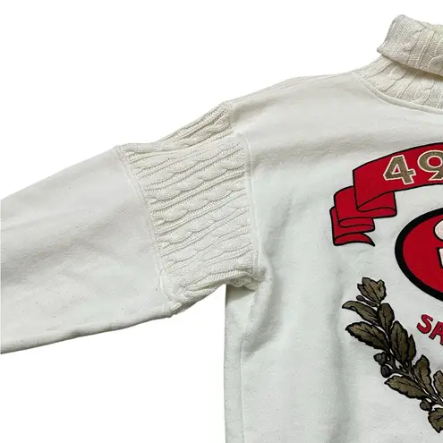 Vintage Spirit Cliff Engle SF 49ers Turtleneck Sweatshirt 90s Size Large White