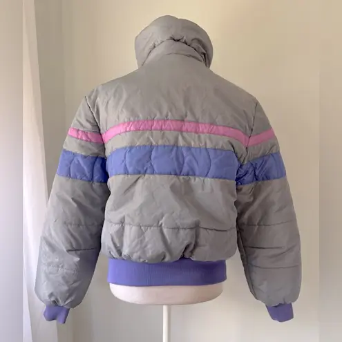 Vintage ‘80s Skyr Gray, Purple & Pink Full Zip Insulated Puffer Ski Jacket Gray Size M
