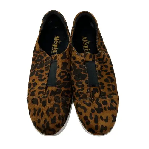 Alegria  Posy Leopard Slip On Sneakers Women's Size 38 US 8-8.5 Faux Suede