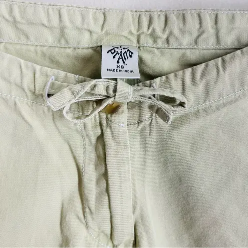 prAna  Organic Cotton Embroidered Crop Pants Light Green size XS