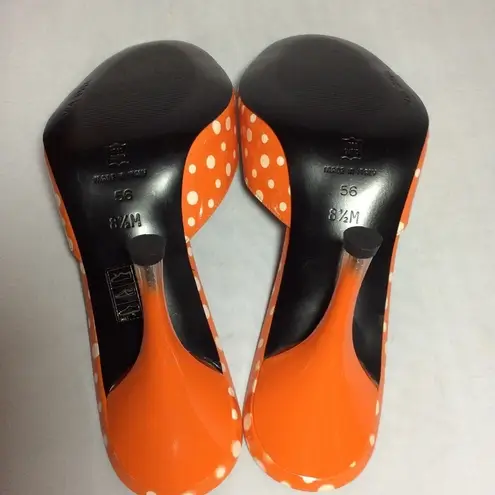 via spiga  Orange Dot Patent Leather Mules Fit 8