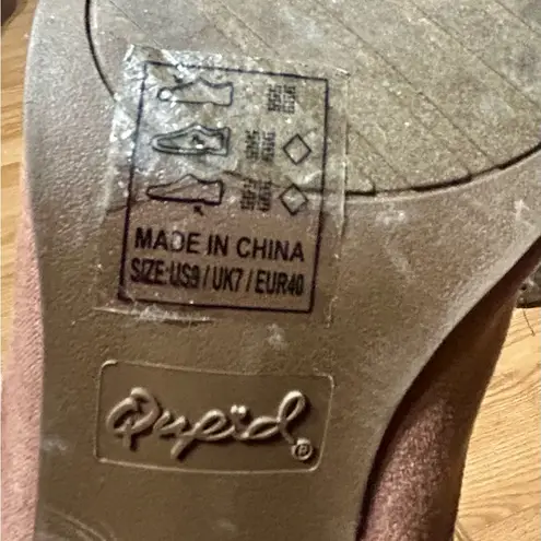 Qupid Stylish light tan Women's 9 Heeled Mules