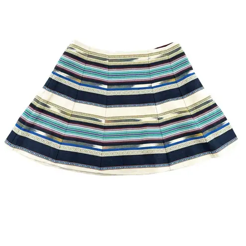 New Anthropologie Chloe Oliver Skirt 12 Hayley Skater Striped Aztec Serape NWT