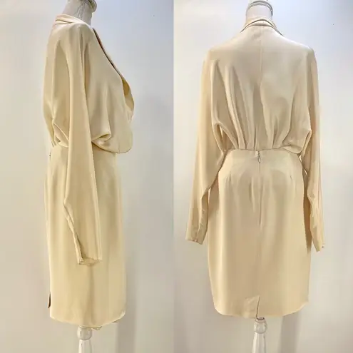 Vintage Donna Karen Silk 3pc Skirt Set Ecru Cream Ivory DKNY Office Siren White Size 10