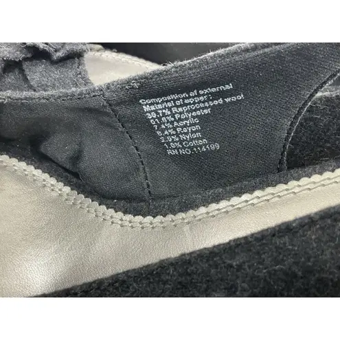 Womans Dexter Gray Wool Peep toe Sling Back Platform Pumps size 11 W