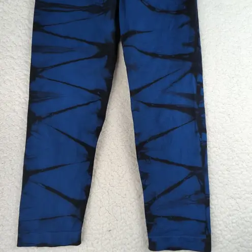 SoulCycle  Skull Blue Black Tie Dye Cropped Leggings Women's Size Small Capri