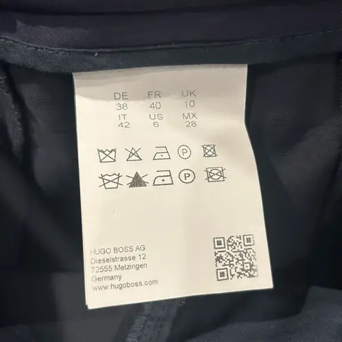 Hugo Boss Boss Pants Women's Size 6 Dress Navy Blue Side & Ankle Zippers Tapered