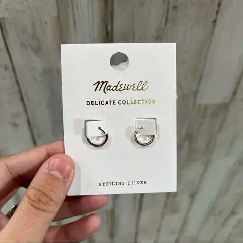 Madewell NWT  Sterling Silver Demi-Fine Huggie Mini Hoop Earrings AL389