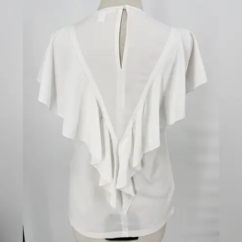 Hugo Boss  Damen White Ruffle Blouse Sz 4