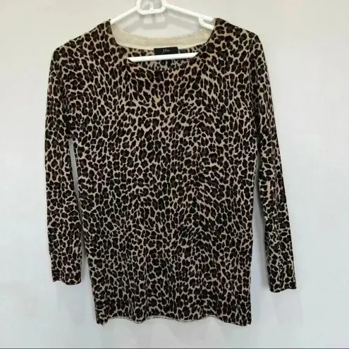 J.Crew  Size Medium Leopard Print 100% Merino Wool Sweater Size xs - Image 2