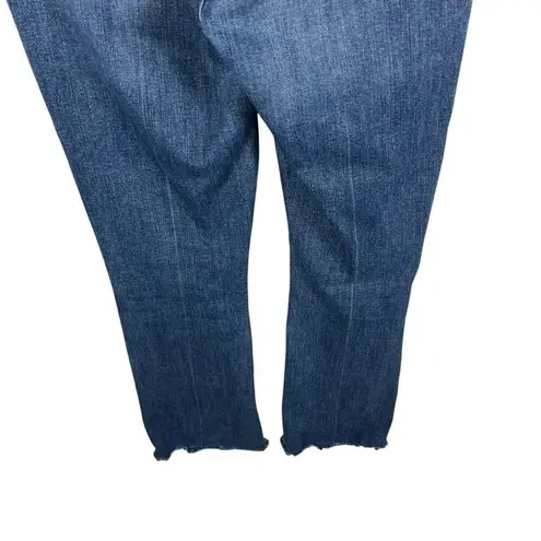 Mother The Insider Crop Step Chew Distressed Denim Jeans in Dancing on Coals 24 Blue