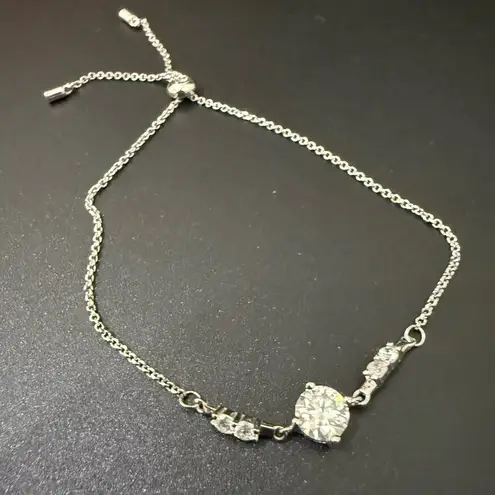925 Sterling Silver Moissanite Meteor Wishing Slider Bracelet 3g.