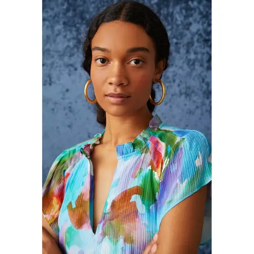 Marie Oliver Frida Dress Watercolor Small Mini Tiered Flowy Colorful Resort