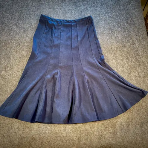 Dressbarn Navy Blue Flared Panel Godet Barn Skirt Women’s Size 8 Career Fun