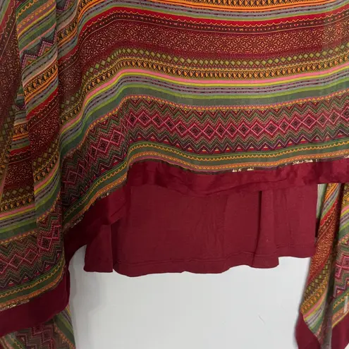 Soft Surroundings Gypset Beaded Layered Multicolored Kimono Tunic Top Size L/XL