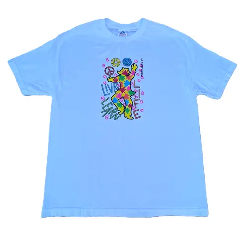 Vintage Live Life Learn White Colorful Graphic T