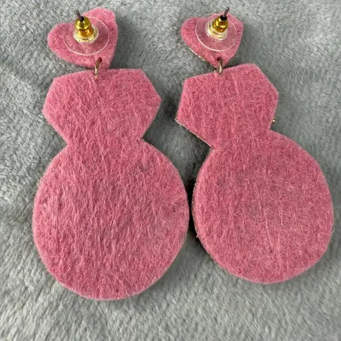 Bridal Party Beaded "Team Bride" Statement Earrings Wedding Pierced Post Pink