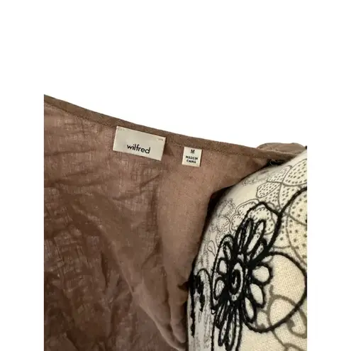 Wilfred Tan Linen Blend Wrap Crop Top Size Medium