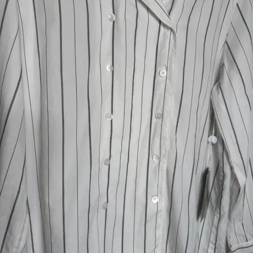 NEW Emanuel Ungaro White Stripe Double Breast Button Down Shirt Womens 12 VTG